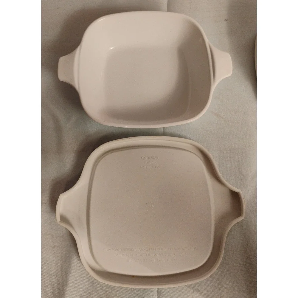 Vtg 2pc‎ Lot Corningware Bowls W/Lids P-44-B P-41-B Cornflower 1 3/4 & 2 3/4 Cup